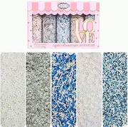 Confect Frozen Sprinkles | Frozen Sprinkles for Baking & Cake Decorative |Pack of 5 Cookie sprinkles snowflakes and stars silver,white and blue FROZEN |3.5 Oz