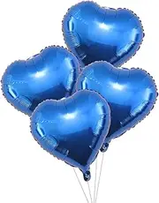 [AnnoDeel] 20 pcs Blue Heart Foil Balloons, 18inch Blue Heart Shaped Helium Balloons Mylar Balloons for Wedding Decoration Party Balloons Birthday