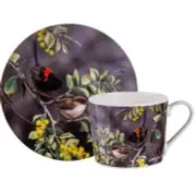Australian Wren Cup & Saucer - Wattle Dance from Ashdene 520882 Ladelle