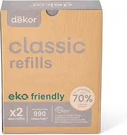 Diaper Dekor Pail Refills for Classic Original & EKO Diaper Pails, 2 Pack Unscented| Extra Thick Refills Made with 70% Recycled Materials