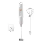 Milk Frother Mixer Rechargeable Handheld for Coffee with 2 Whisks,USB2357