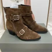 All Saints Suede Leather Pointed Toe Ankle Boots