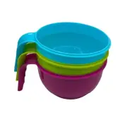 Food Bowls with Handle, 28 Oz Plastic Microwave Bowl Mug with Handle Container