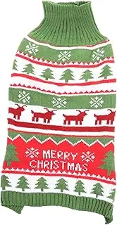 POPETPOP Christmas Elk Pattern Knitted Sweater for Dogs Warm Clothes for Celebrations for Holiday Festivities and Daily Wear