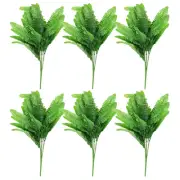 6 Pcs Artificial Greenery Plants 7 Bundles with Persian Leaf Green