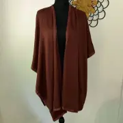 NWT Chico's Cotton Blend Knit Ruana Marsala Size L/XL