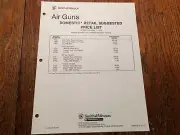 1979 Smith and Wesson Air Guns Dealer Retail Price List
