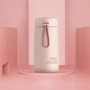 Frafuo Portable Stainless Steel Insulated Water Bottle 270ml - Pocket Size Vacuum Insulated Travel and Sports Bottle with Lid for Hot or Cold Drinks (Pink)