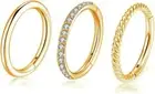 16G 8mm 10mm Hinged Clicker Segment CZ Twisted Clicker Nose Rings Hoop Helix Car
