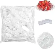100 pcs cling cover,Elastic Transparent Stretch Food Storage Covers,reusable plastic wrap, for Fruits Leftovers Picnic Sourdough Baking, for Hotels, fruit shops, restaurants, families
