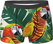 [HVTTIOR] Tropical Flower Leaf Parrot Print Various Men Briefs Breathable Stretch Underwear Lightweight for All Day Comfort