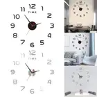 Wall Clock For Living Room Decor Creative Frameless Large 3D DIY Modern