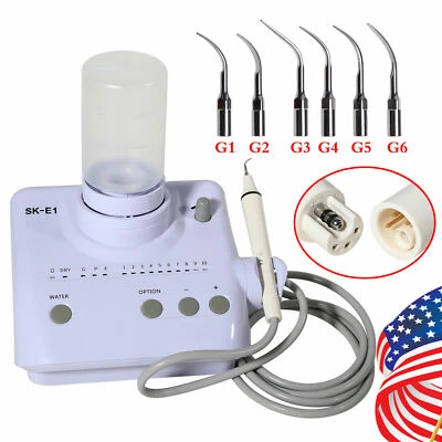 FDA Dental Ultrasonic Piezo Scaler 2*Bottles for Cavitron EMS + 5*Tips G1-G6