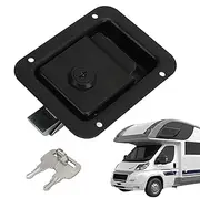 Van Door Lock, Car Trailer Lock | Stainless Steel Trailer Flat Lock 5x4 Inch Car Lock | Heavy Duty Door Lock with 2 Keys, Car Accessories