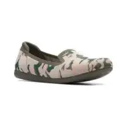 CLARKS Cloudstepper 6.5 W Fabric Carly Dream Flats, Pink Combi Camo NEW
