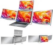 Trion FHD Portable Monitor Quad Screen with One-Cable Triple Display Screen Extender for Laptops (Win10+, Mac M1/M2/M3) -16 Inch Quad (1 Year AU Warranty)