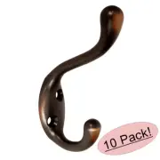 *10 Pack* Designers Impressions Oil Rubbed Bronze Coat & Hat Hook: 8117