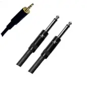 ProX 3.5mm TRS to Dual 1/4" TS Cable, 3'