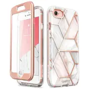 Full-body Marble Bumper Cover with Built-in Screen Protector for Iphone Se/7/8