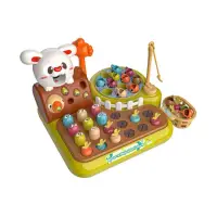 在飛比找momo購物網優惠-【愛兒樂園】四合一功能 兔子莊園釣魚玩具 益智玩具 打地鼠玩