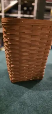 Longaberger Bin 1995 Medium Waste Basket 12 x 9.5 x 9.5 Classic Stain Vintage