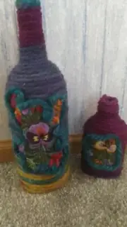 Handmade Cozy Altered Bottle Vase Set