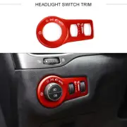 HeadLight Switch Panel Sticker Cover Trim For Jeep Renegade 15+ Cherokee 14+ Red (for: Jeep)