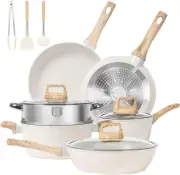 Pots and Pans Set Non Stick 12 Pcs Kitchen Cookware Sets Induction Granite Cooki
