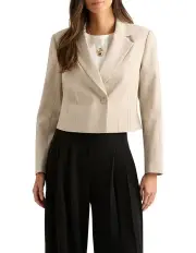 [David Lawrence] Liesel Cropped Jacket in Natural
