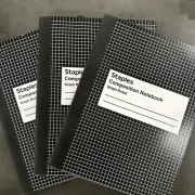 3 Staples Composition Notebooks 7.5" x 9.75" Graph Ruled 80 Sheets Black & White
