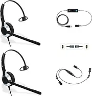 Deluxe USB Headset Training Solution (Includes 2 x TruVoice HD-500 Single Ear Noise Canceling Microphone Headsets, USB Cable with Mute and Volume Controls and a Training Y Cable)