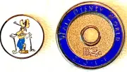 DISNEY GOOFY TAKING A DROP MAGNETIC COIN DOUBLE SIDED GOLF BALL MARKER C16