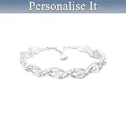 Personalised Engraved Diamond Bracelet For Daughters
