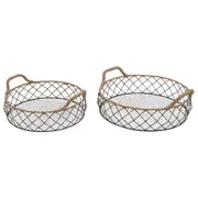 Set 2 Nested Round Tropea Trays 39x13cm