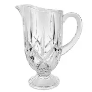 WATERFORD FLORENZ Lead Crystal Glass FOOTED PITCHER, 9-3/4”, NIB