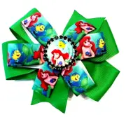 Beautiful Ariel and Flounder inspired hair bow for girls.