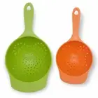 2pc Nesting Durable Mini Food Colander Set - Berries Veggies Pasta Can Strainer