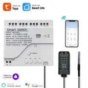 Tuya WiFi 250V 4 Channel Temperature Humidity Smart Switch Passive Dry Contact