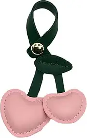 [YLMAYOK] Cherry Charm Keychain for Handbags and Purses, PU Leather Bag Accessory
