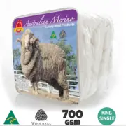 KING SINGLE (NOT KING)--Aus Made 700GSM Luxury 100% Merino Wool Quilt Doona