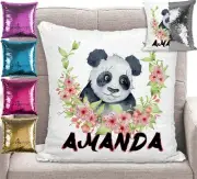 Panda Bear Cushion Cover Throw Pillow Flip Sequins Personalised