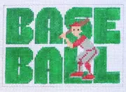 Baseball Hand Painted Needlepoint Canvas
