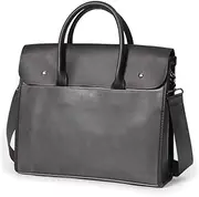 [SLEDEZ] Briefcases Retro Handbag Briefcase Male Casual Shoulder Bag Crossbody Bag(Gray)