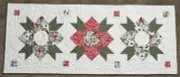 Handmade Quilted Table Runner/Topper~18 1/2" x 45"~ Deep pink and green on white