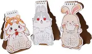 GRADENEVE 3pcs 2023 Special-shaped Rabbit Desk Calendar Household Desk Calendar Note Monthly Calendar Room Accessory Convenient Monthly Calendar 2023 Standing Calendar present Table Calendar