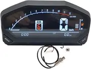 Universal Motorcycle Light LCD Speedometer Digital Backlight Waterproof Odometer Tachometer 1 2 4 Cylinders Adjut Motorcycle Trip Meter(with Sensor)