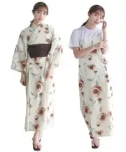(Caramel mousse) Women's Yukata set, one-piece, 2way ACT from Japan