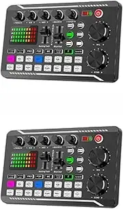 Mellisso 2X F998 Sound Card Microphone Sound Audio Interface Mixer Sound Card Mixing Console Amplifier for Phone PC