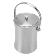 1L Double Wall Bar Ice Bucket Waist Shaped Stainless Steel Ice Bucket With Lid