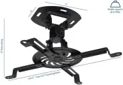 VIVO Universal Adjustable Ceiling Projector Projection Mount Black MOUNT-VP01B